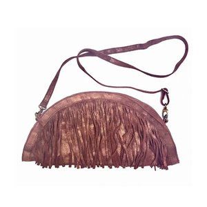 Vintage HOBO INTERNATIONAL convertible shimmer fringe clutch bag